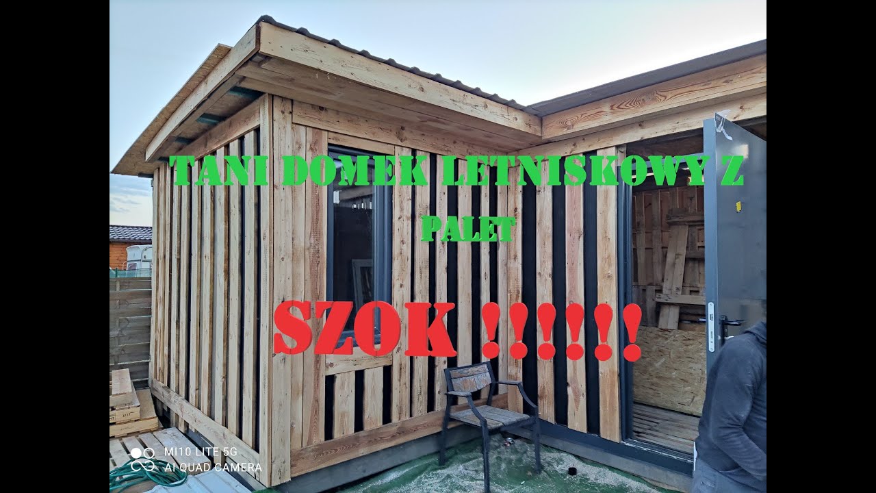 Domek letniskowy z palet nisko budżetowy.   Cottage made of pallets