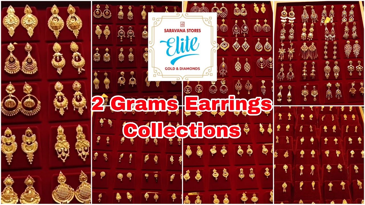2 Grams Gold Earring Collections | Saravana  Stores Elite | Fancy Earrings Collections