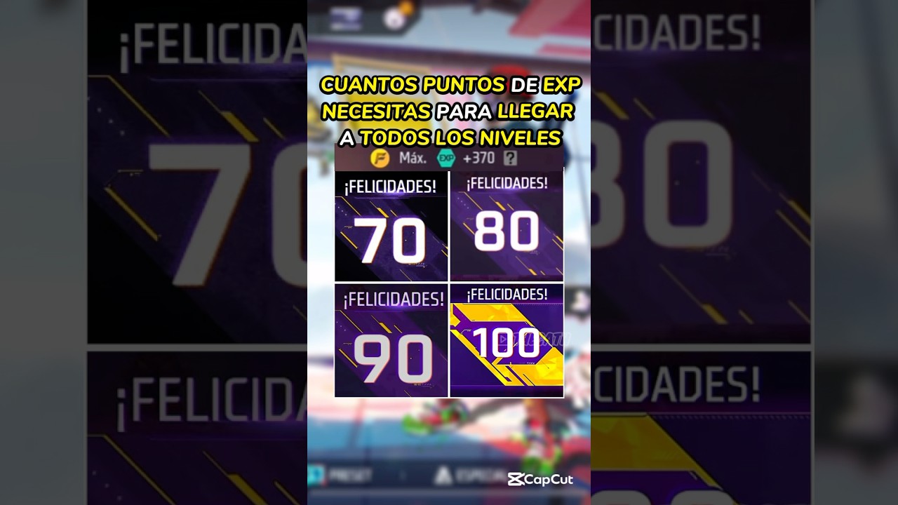 🔥Cuantos PUNTOS DE EXPERIENCIA NECESITAS PARA LLEGAR A TODOS LOS NIVELES DE FREEFIRE #freefire