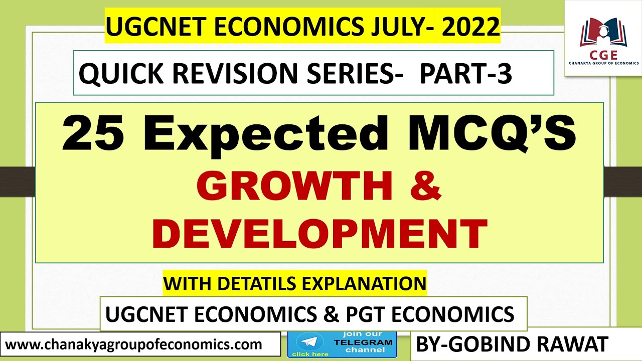 QUICK REVISION SERIES- PART-3 ||25 EXPECTED MCQ'S OF GROWTH & DEVELOPMENT||