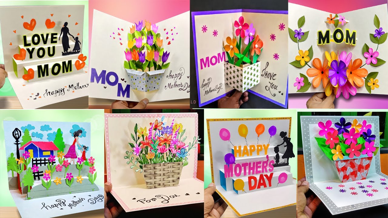 8 Handmade Mother's Day card / Mother's Day pop up card making