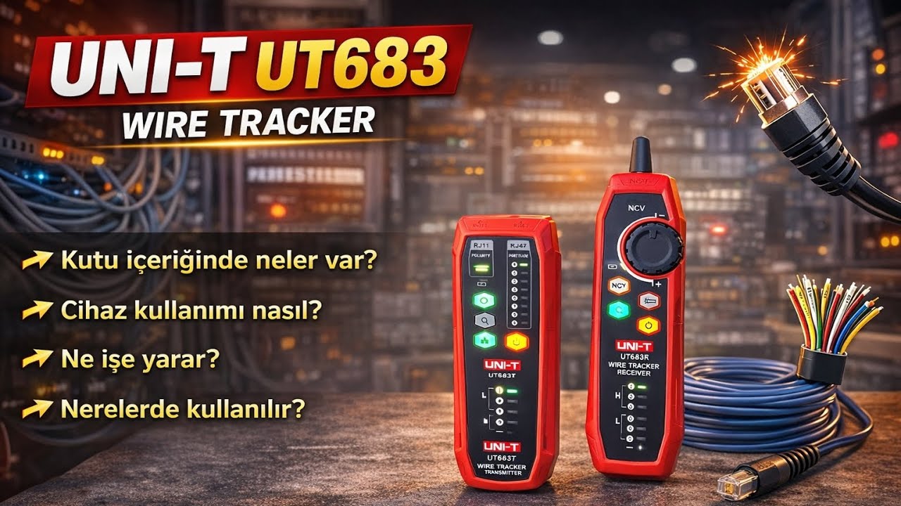 UNI-T UT683 RJ45 RJ11 Bili Bili Kablo Test Cihazı Nasıl Kullanılır? (IP Kamera & İnternet Testi)