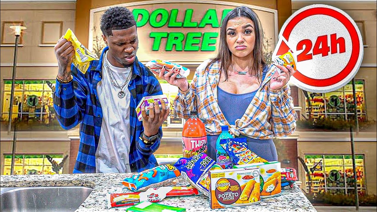 EATING DOLLAR STORE FOODS FOR 24 HOURS CHALLENGE🤮 **BAD IDEA**