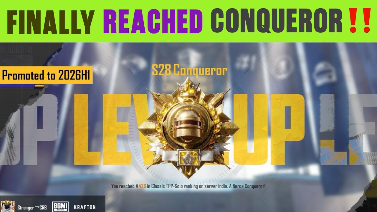 🤩FINALLY REACHED CONQUEROR ‼️ BGMI (s28) | HOW TO REACH CONQUEROR IN BGMI ➡️ EASY TIPS ✅