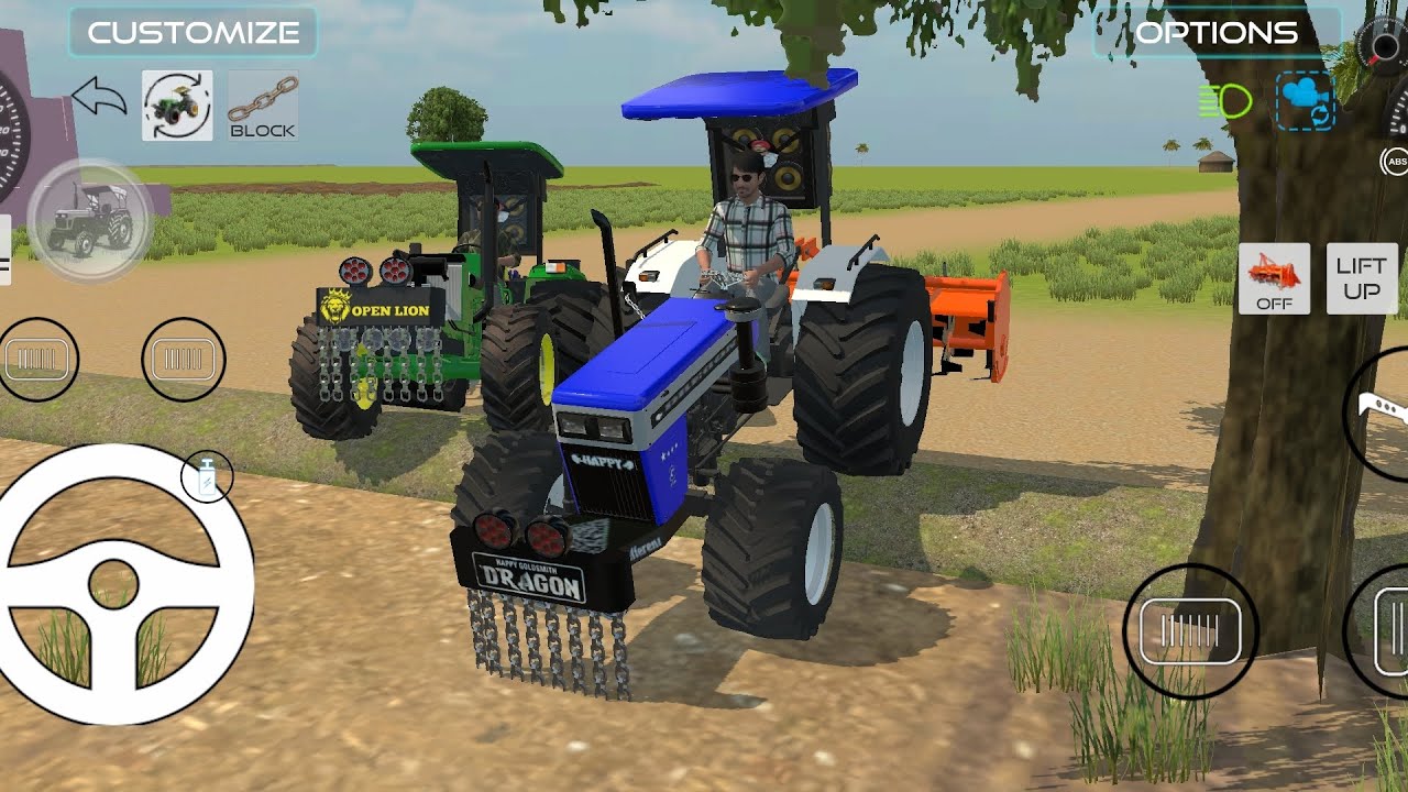 || SWARAJ 744 AND ROTAVETAR AND SIMULATOR FARMING GAME 