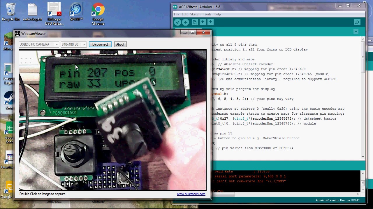 ACE128 for Arduino - device and wiring test