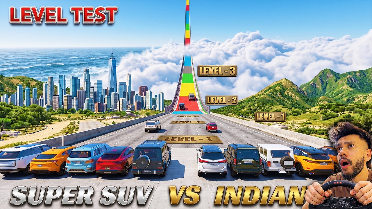 TOP INDIAN CARS 🚀 VS SUPER CARS😱LEVEL TEST| GTA 5 ABHISHEKKZ GAMING