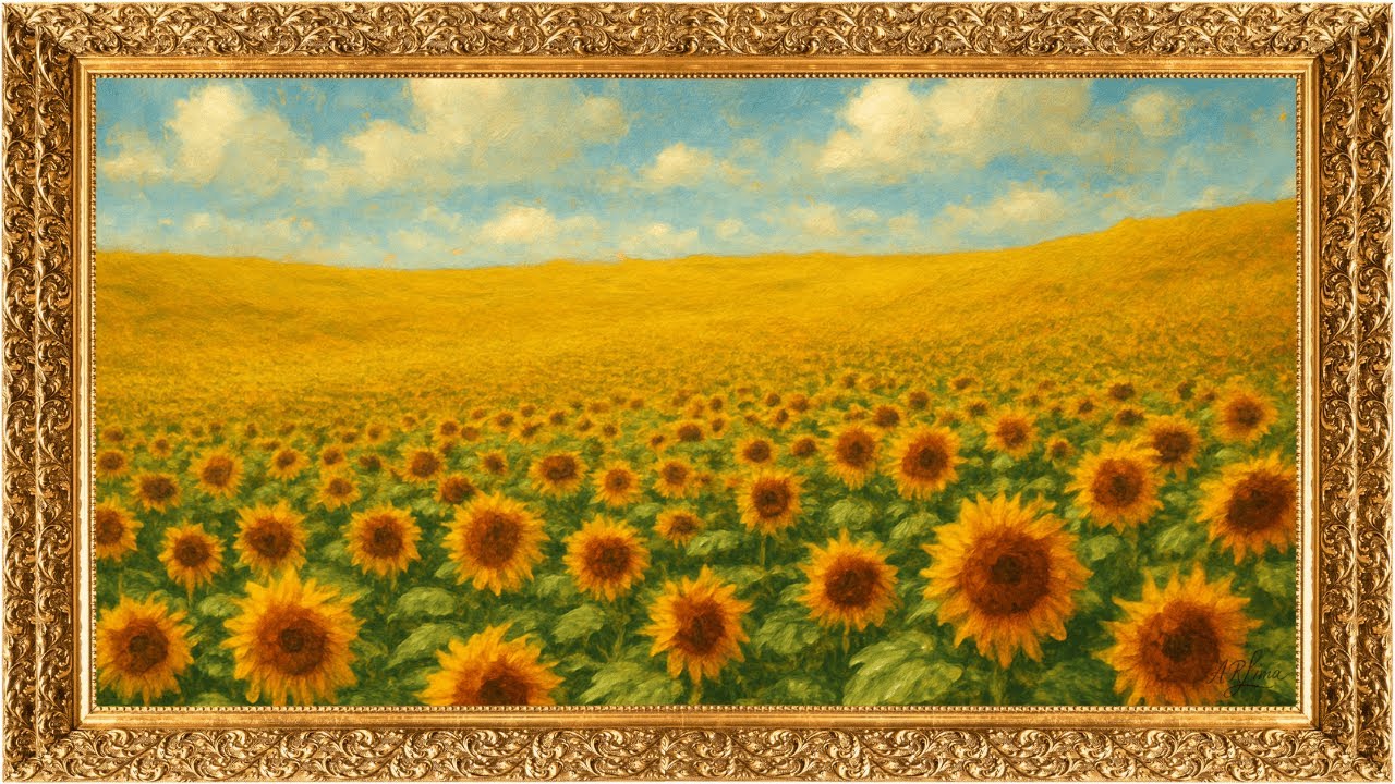 Frame Tv | Quadro para Tv | Campo de girassois