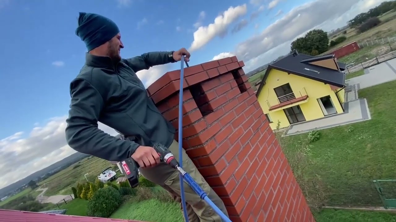 TURBOSPINER - Skuteczny sprzęt do czyszczenia komina - obrotowa lanca na wiertarkę - PEŁNY WAŁ