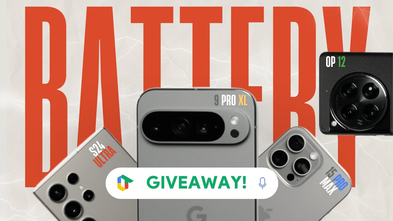 Pixel 9 Pro XL vs iPhone 15 Pro Max vs S24 Ultra vs OnePlus 12 EXTREME Battery Drain Test - GIVEAWAY
