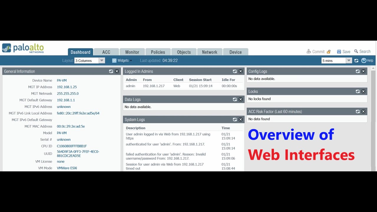 Palo Alto Firewall Training 2023: An overview of the web interface !