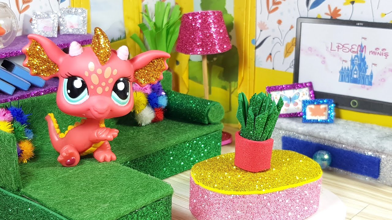 Minik Oturma Odası Yapımı 💛DIY Miniature Living Room for Dolls, LPS and LOL💛 LPSEM miniş Kendin Yap