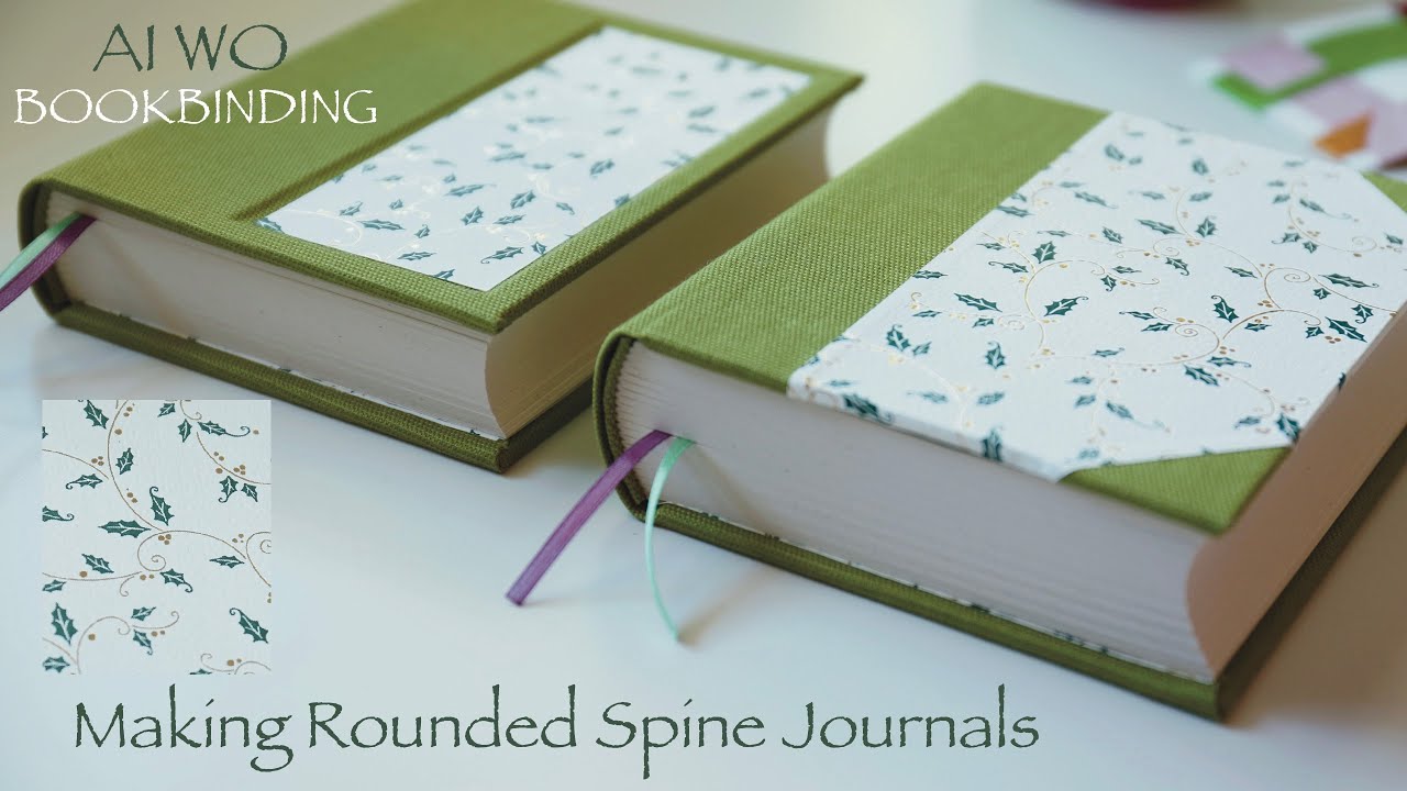 AIWO Bookbinding Studio Vlog 17~ 🌟Creating Green Series Round-Spine Dot Matrix Journals🪡🧵📖