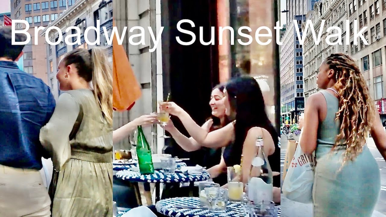Broadway Sunset Walk, Broadway + Nomad + Flatiron NYC Walking tour Summer Walk 4K