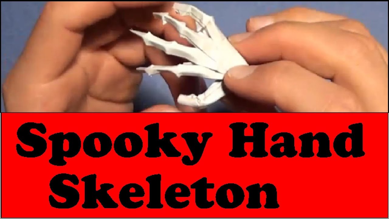 Fold a Spooky Origami Hand Skeleton! Designed by Jeremy Shafer