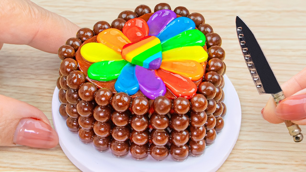 Rainbow Kitkat Cake Recipes🌈How To Make Miniature Rainbow Chocolate Cake Decorating Ideas