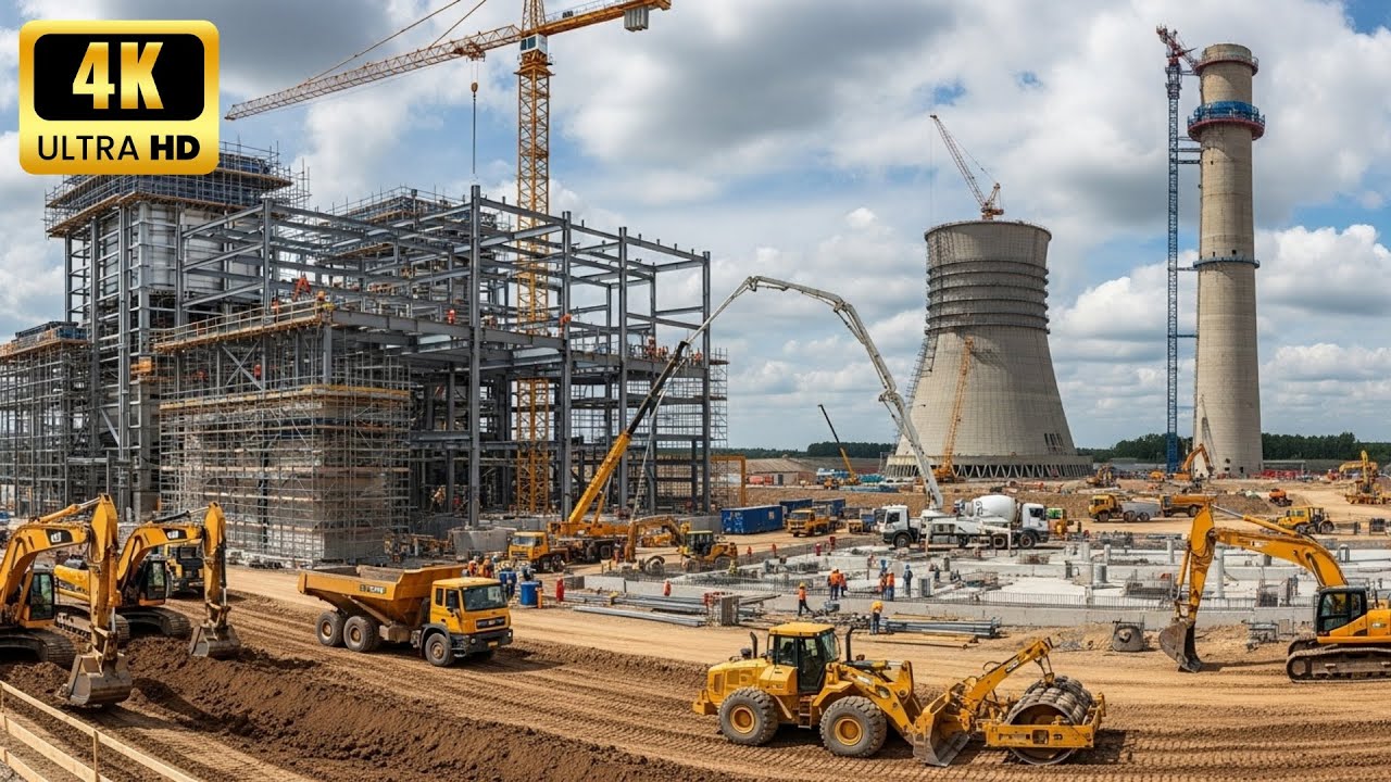 CONSTRUCTION VEHICLES | THERMAL POWER PLANT CONSTRUCTION PROCESS    (Full Process)