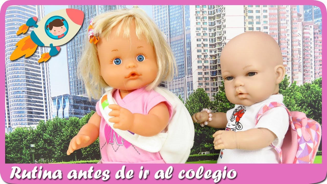 Rutina de mañana de bebé Lucía antes de ir al colegio con bebés Nenucos Historias en Mundo Juguetes