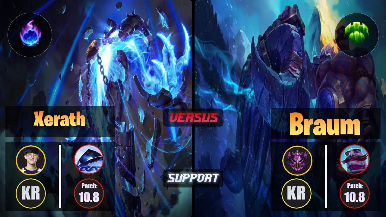 Naehyun XERATH (Support) [Arcane Comet] VS BRAUM - Master KR Patch 10.8