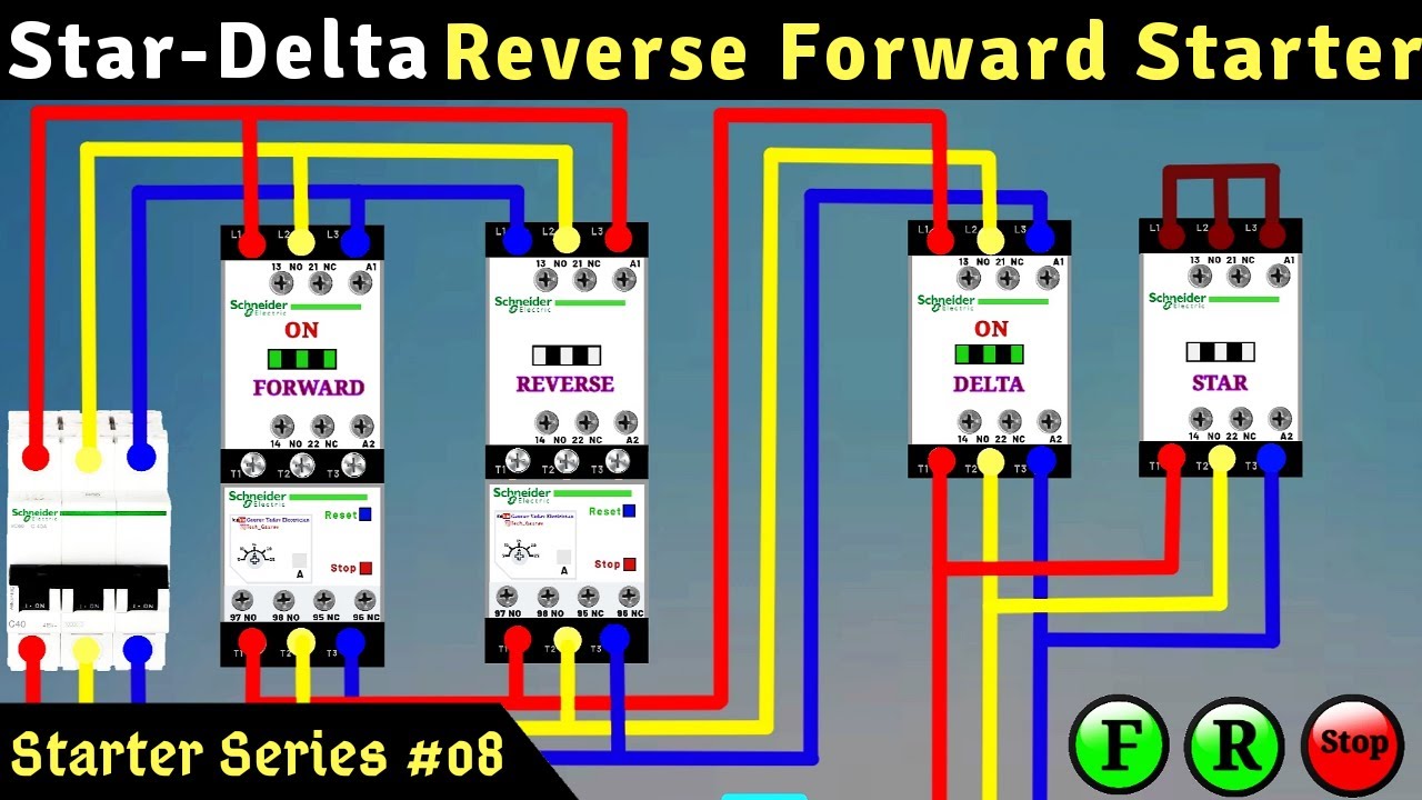 #08 Reverse Forward Star Delta Starter Power Wiring with Gaurav Yadav Electrician