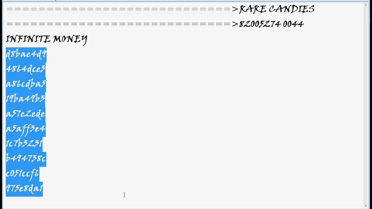 Pokemon Emerald RARE CANDY AND INFINITE MONEY gameshark cheat [100% working!!!]