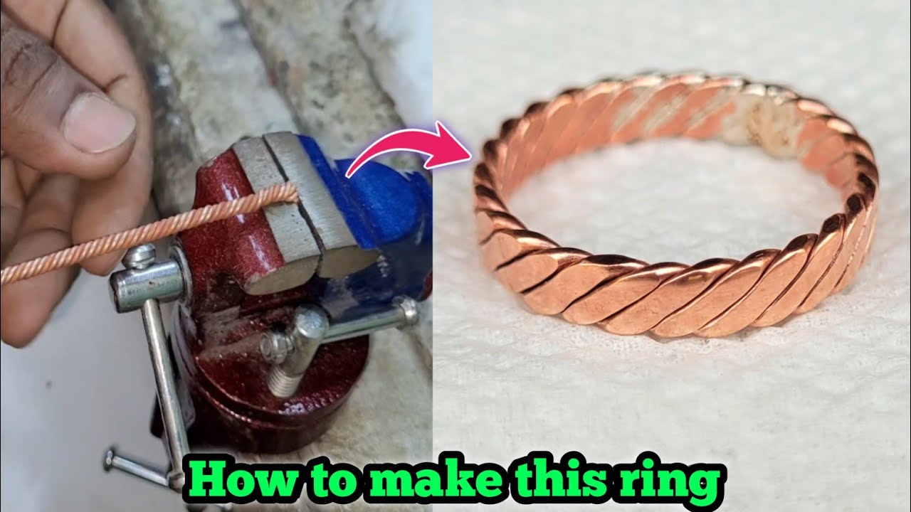 Copper Ring Making Finger Green ! Twisted Copper Ring Making Video