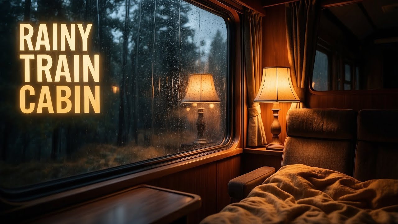Rainy Train Cabin 🚆 Rain on Window for Sleep & Relaxation (8 Hours)