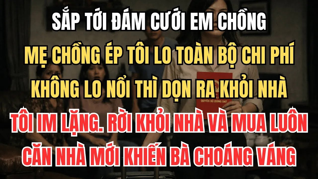 Sắp Tới Đám Cưới Em Chồng, Mẹ Chồng Ép Tôi Lo Hết Chi Phí – Tôi Lặng Lẽ Rời Nhà Và Mua Nhà Riêng