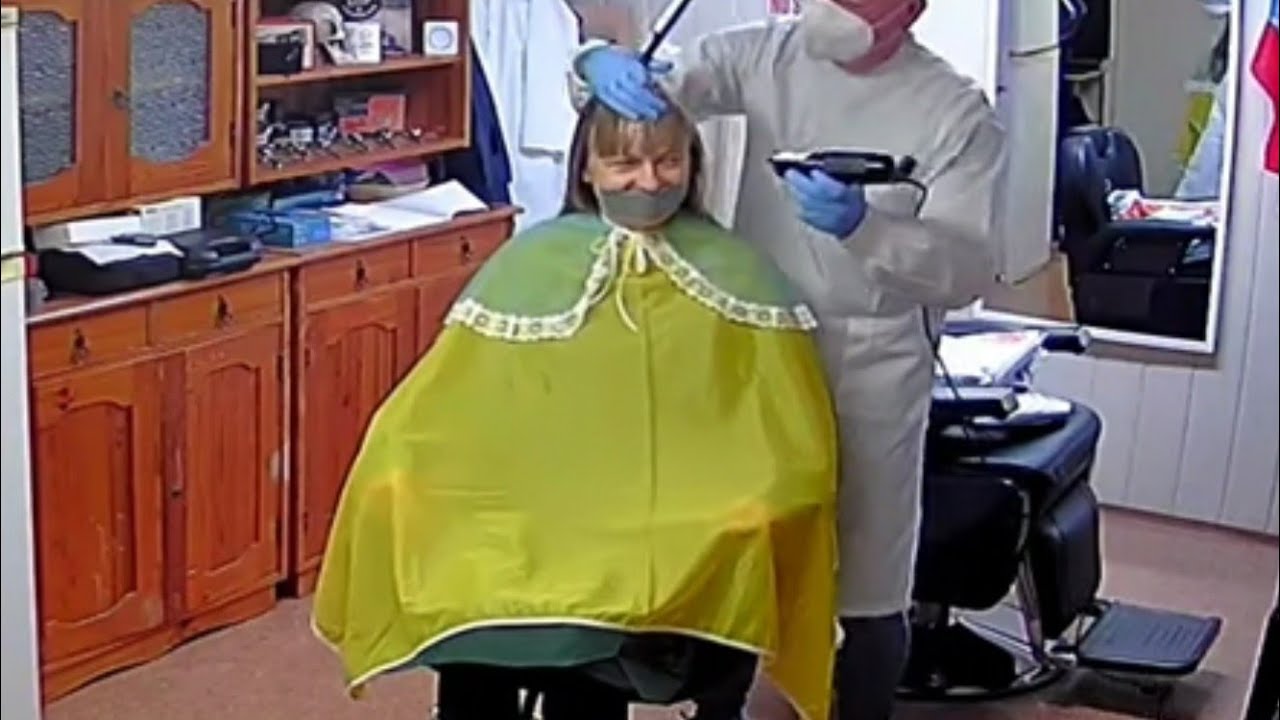 Sexy barber girl CLAUDIA forced hair cut ✂️💈