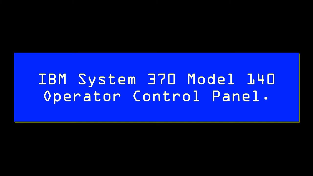 IBM System 370 Re-Animated Control Console