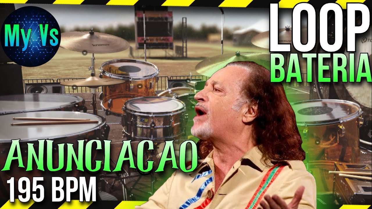 🥁 LOOP de BATERIA  para TOCAR a música ANUNCIAÇÃO de ALCEU VALENÇA | 195 bpm