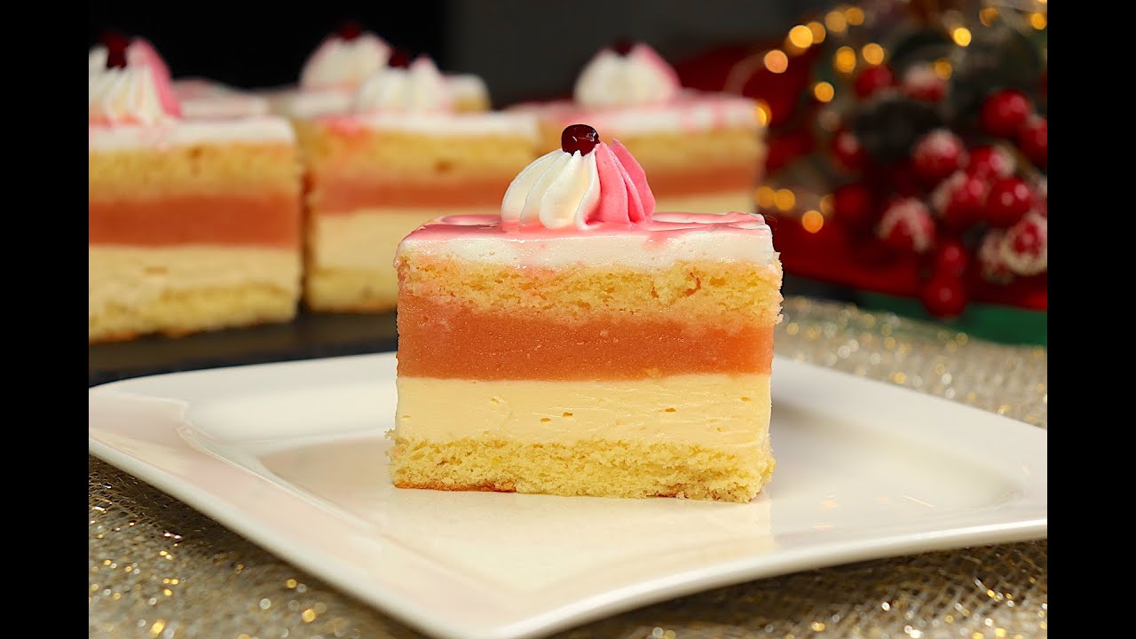 Сочный торт с ванильным кремом и ароматом яблока и абрикоса 🍑 🍎
