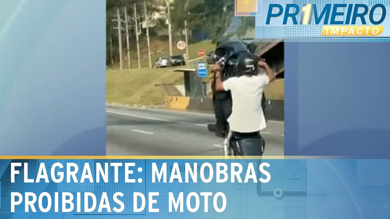 Motoqueiros realizam manobras perigosas em rodovia movimentada de SP | Primeiro Impacto (02/09/24)