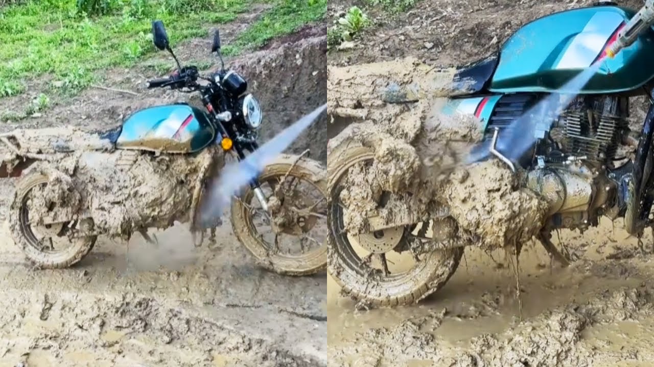 A Customer, Unwilling To Pay For A Filthy Motorcycle, Angrily Threw Mud On It.#positiveenergy #help