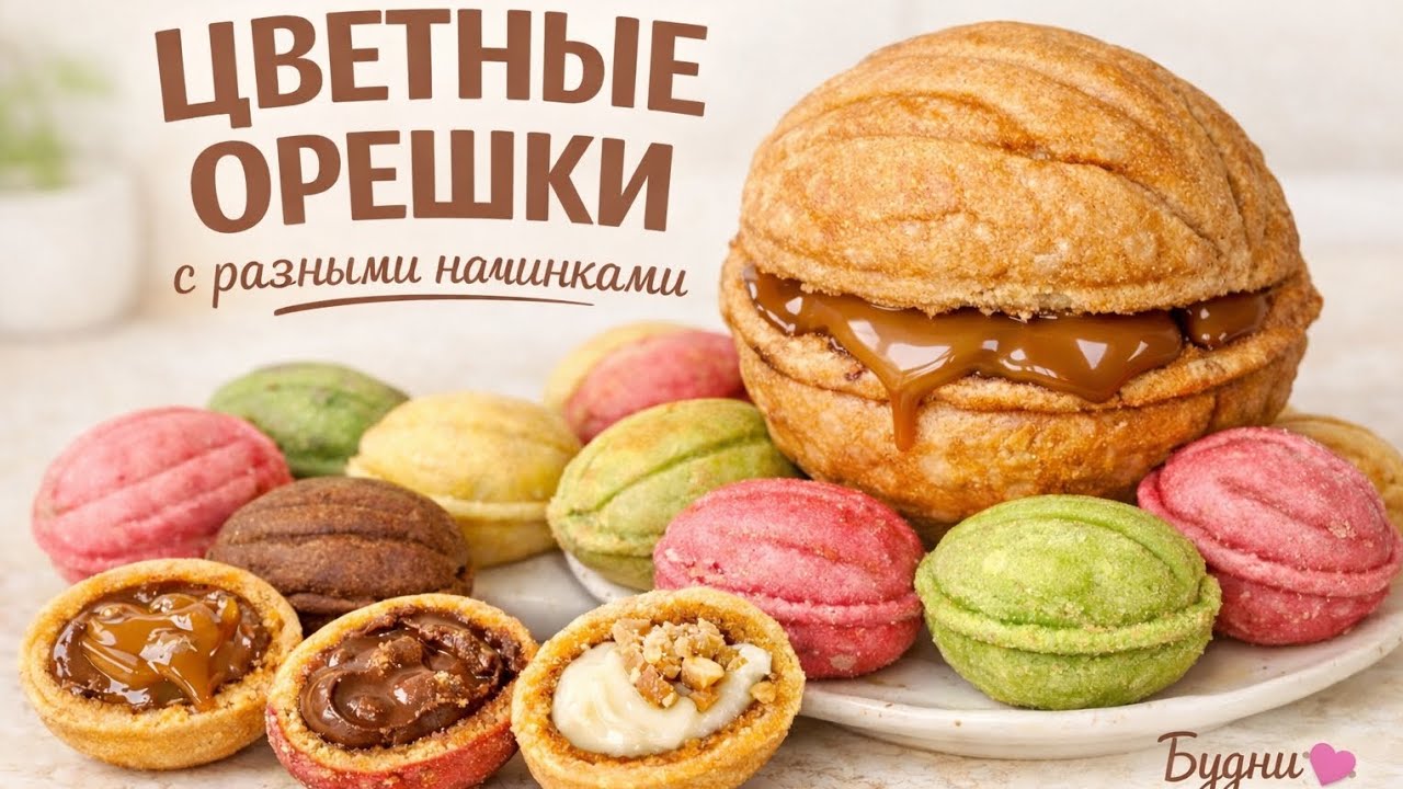 Готовлю красивые цветные орешки | Разные начинки