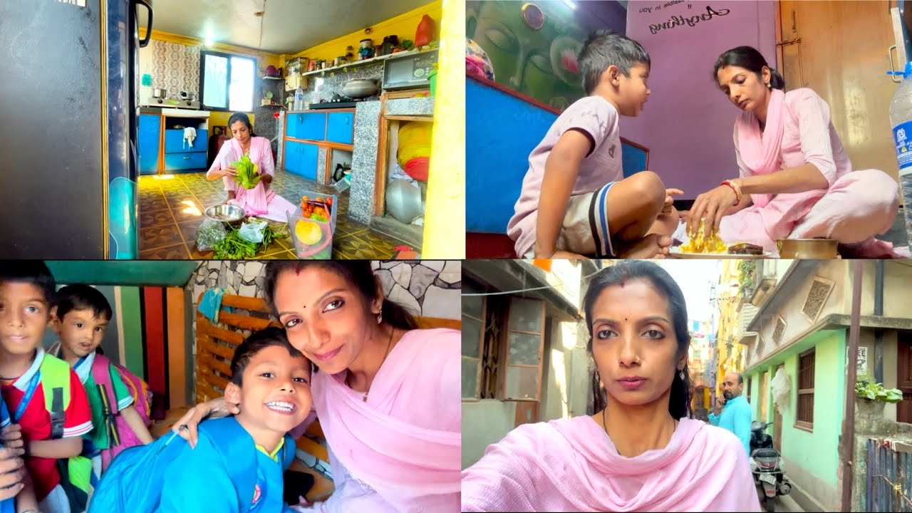💁‍♀️Indian Mom Morning Routine 🏠 || school Fees + Chawal Daal Palak Sabji