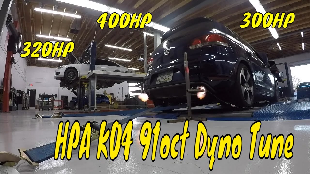 The GET MK6 GTI with an HPA K04 Turbo hits the Dyno on 91oct (Surprising Results)