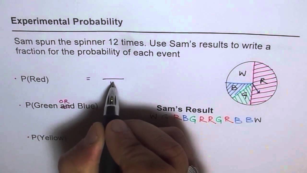 Experimental Probability Example with Spinner