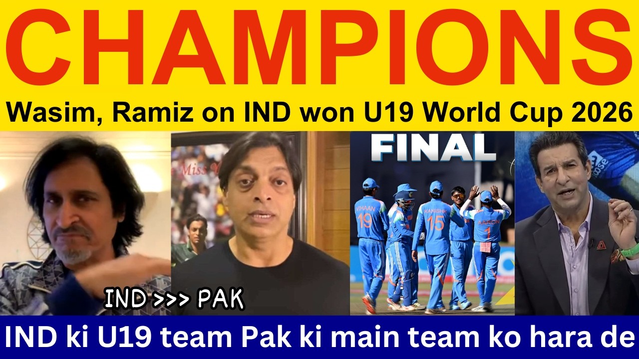 Wasim Akram latest on IND win U19 ODI World Cup 2026 | Pakistani Reaction, Ramiz Raja, Shoaib Akhtar