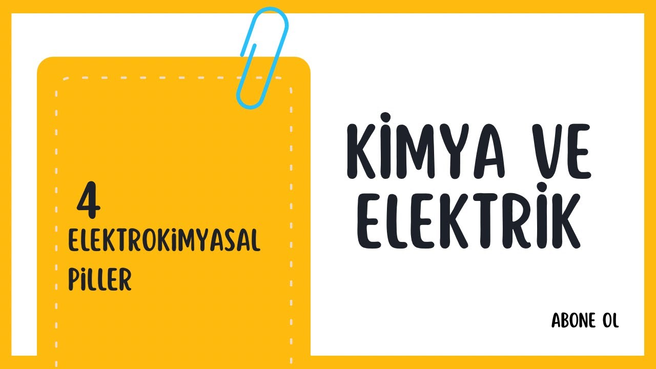 Elektrokimyasal Piller - Galvanik Hücre