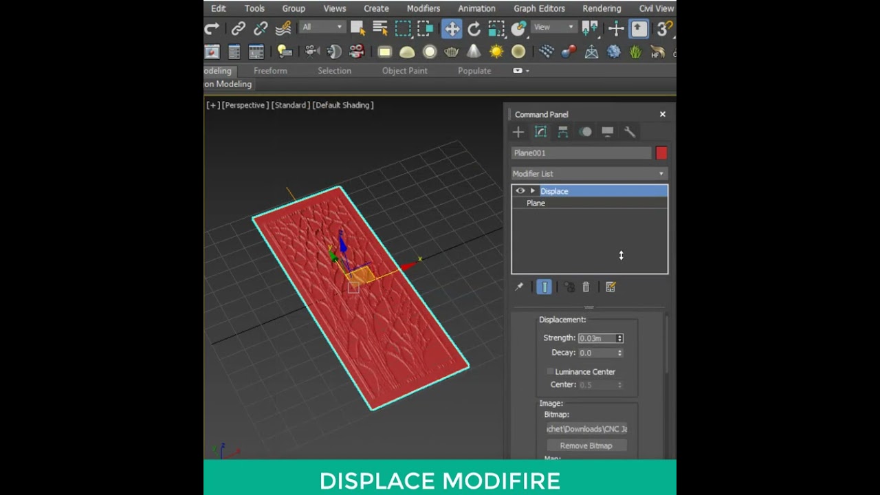 DISPLACE MODIFIER - 3DS MAX #3dsmax #3dmodeling