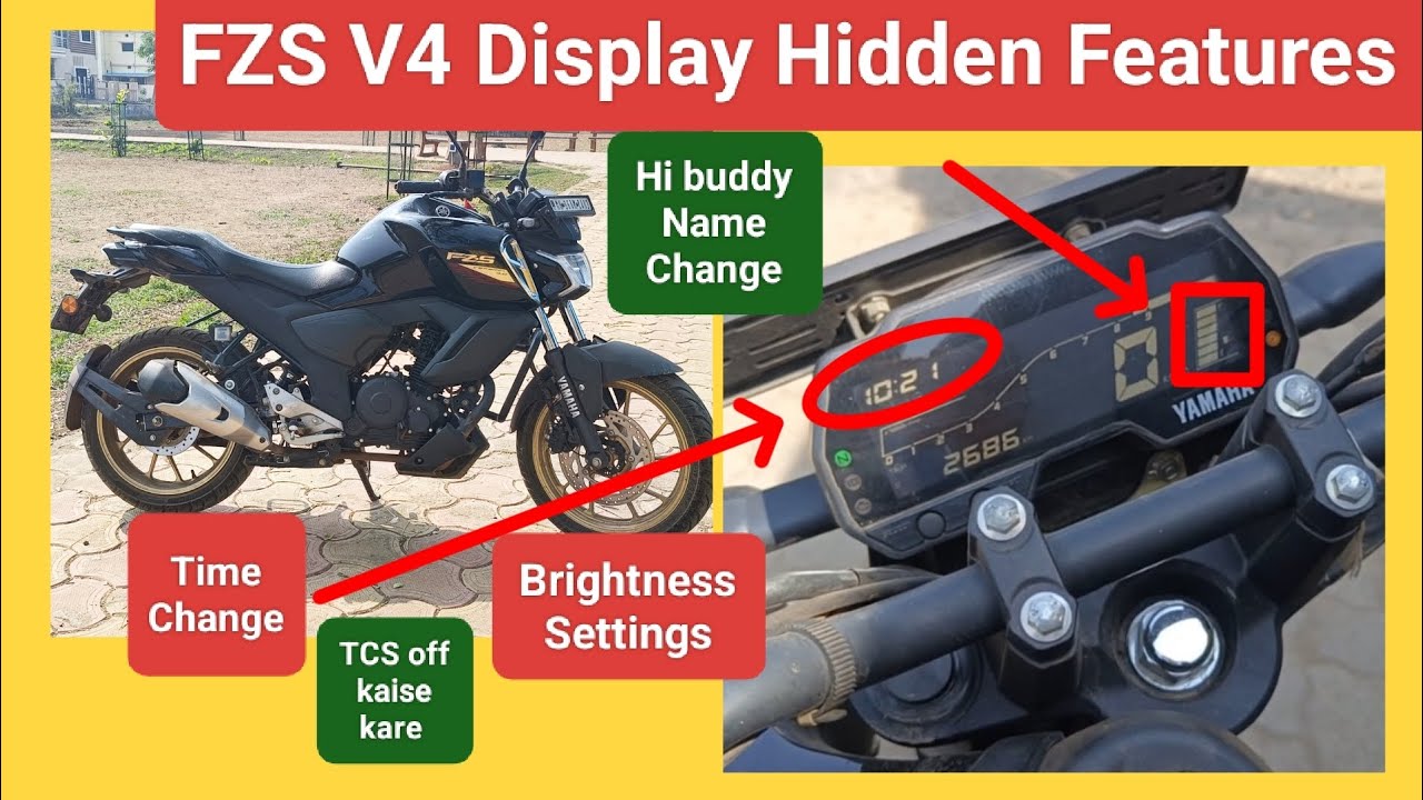Yamaha Fzs v4 2024 Display All hidden features l Fzs  v4 Mid features explained l Fzs V4 review