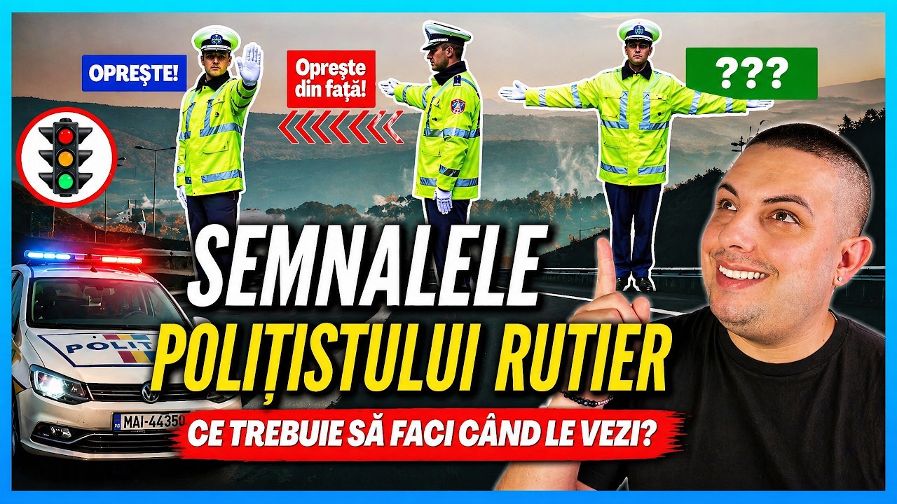 Semnalele POLIȚISTULUI RUTIER - Semnalizări Rutiere - Explicate - Obține Permis 2024