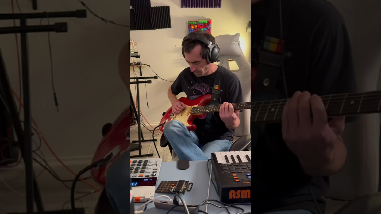 going full on 80s jazz fusion guitar on a synthwave beat
