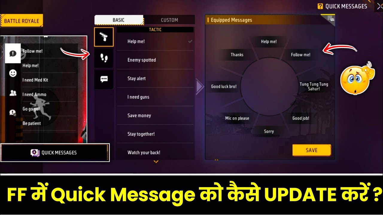Free Fire Quick Messages Option Kaise Update Kare | How To Update Quick Message In Free Fire