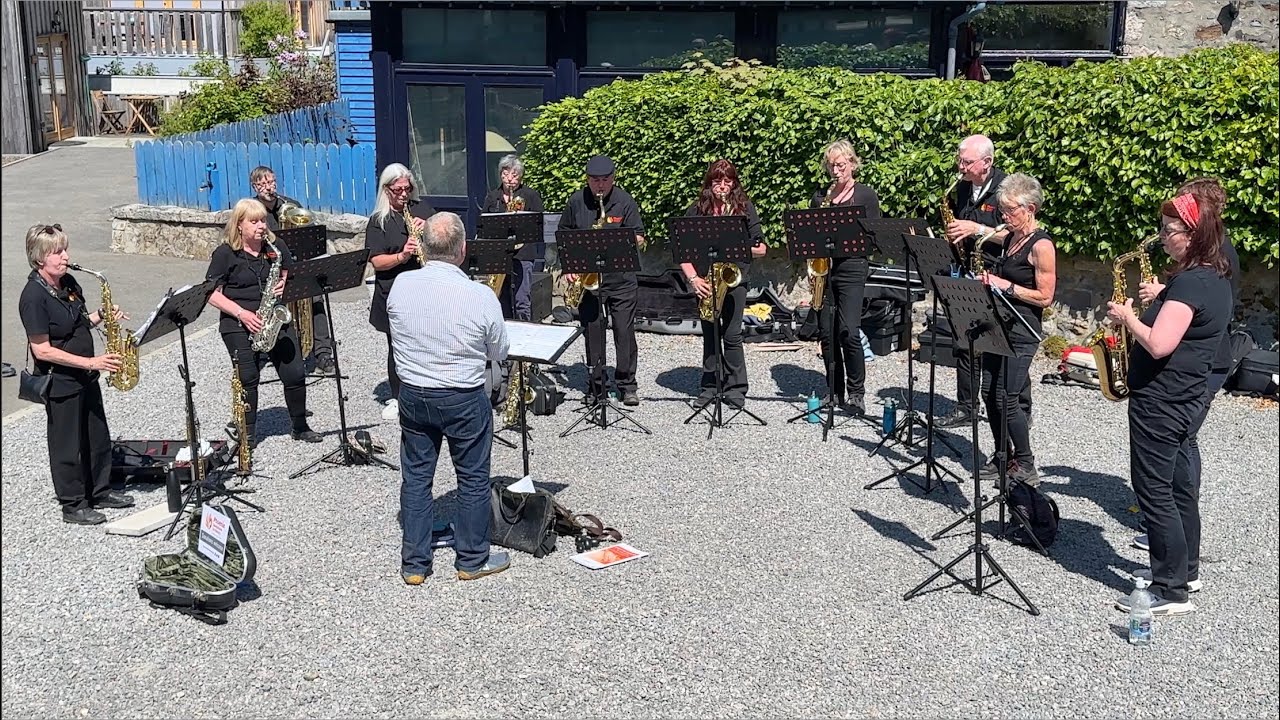 The Pink Panther Theme tune by the Pheonix Saxophone Orchestra outside The Bothy Braemar June 2023