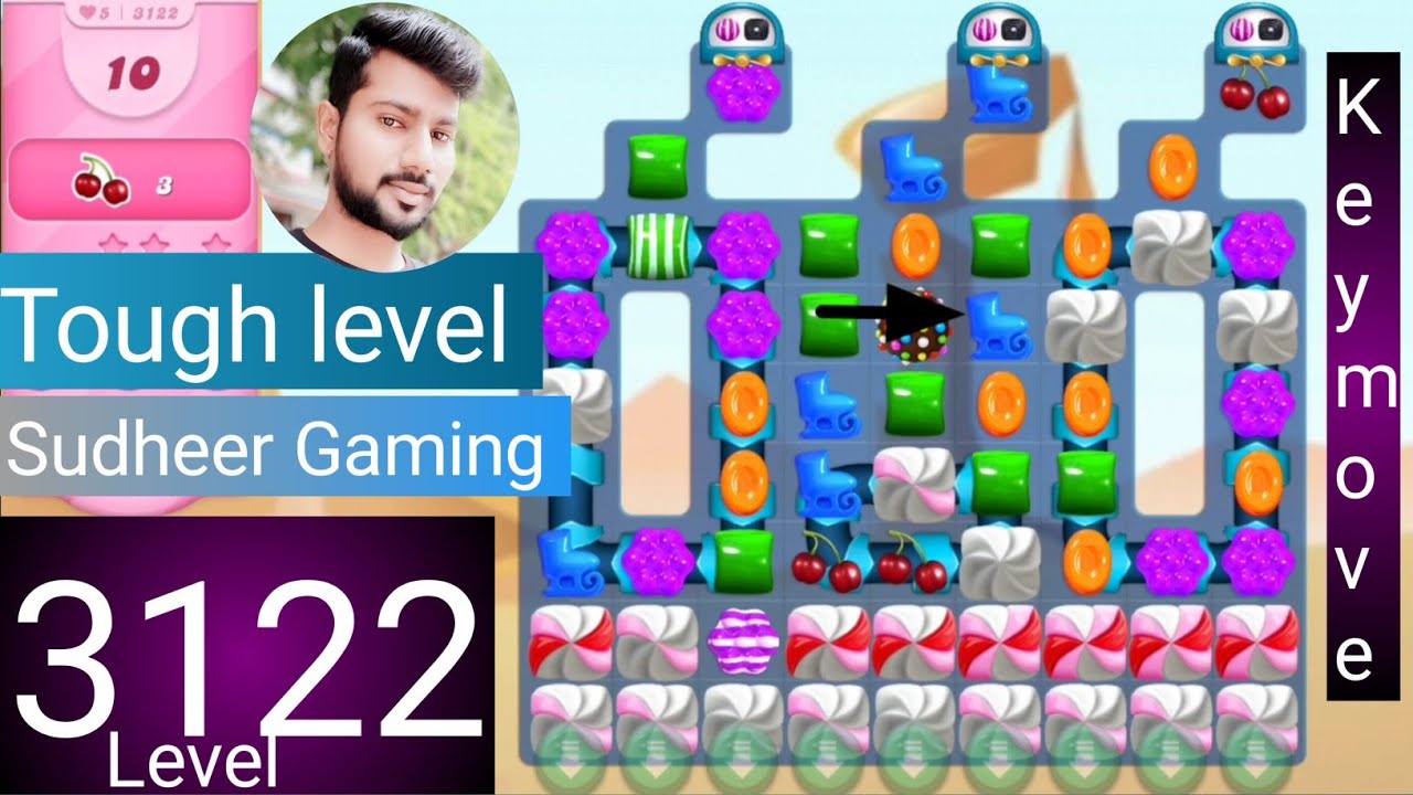Candy crush saga level 3122 । Tough level । No boosters। Candy crush saga 3122 । Sudheer Gaming