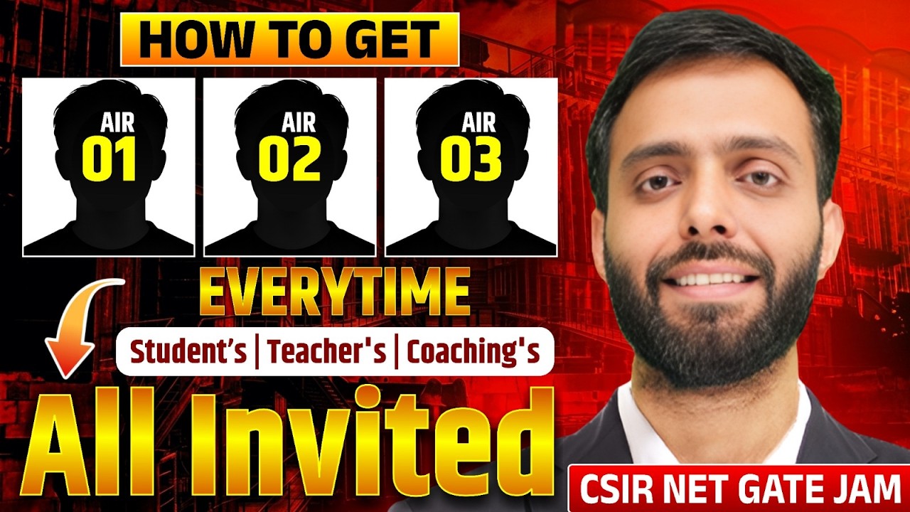 AIR 1,2,3 kaise laayein .. Student's | Coaching's | Teacher' | CSIR NET GATE JAM