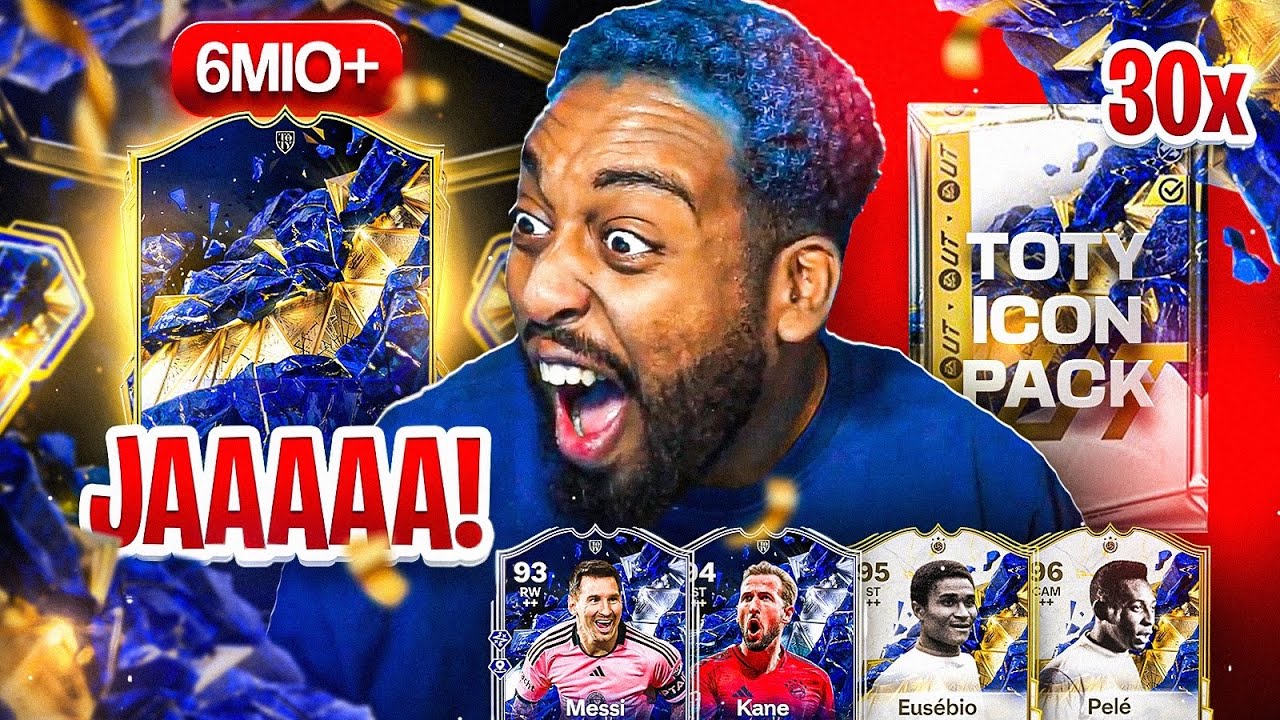 ICH HABE EINEN 6 MIO + TOTYY GEZOGEN🤩💙30x GARANTIERTES TOTY ICON/NOMINNE PACKK🤯KANE SBC IST 10/10👏