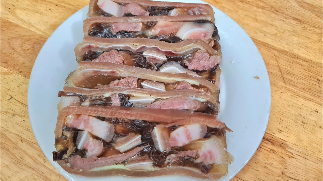 THỊT ĐÔNG MÁ ĐÀO - Cách làm thịt đông má đào đơn giản  dai giòn thơm ngon